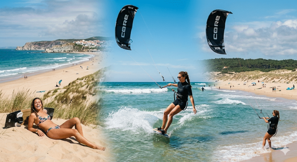 Kitesurfing Lisbon lessons at Costa de Caparica (Nova Vaga & Fonte da Telha)